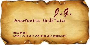 Josefovits Grácia névjegykártya